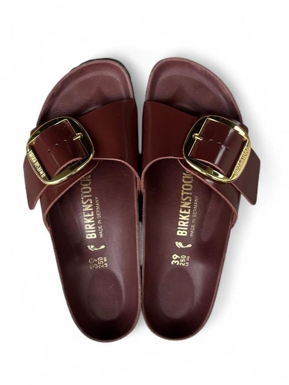 Birkenstock Madrid Big Buckle Chocolate Brown Leather Sandals EU 39 Womens 8 N